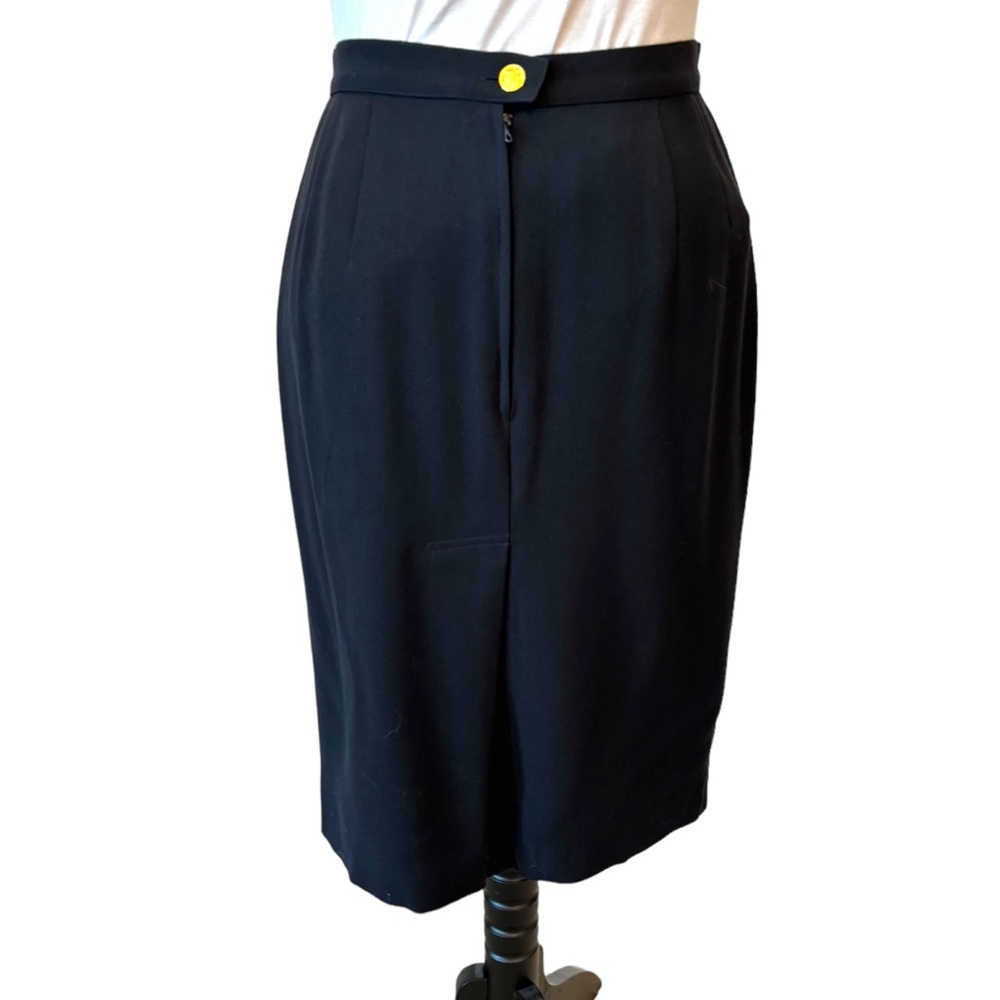 Salvatore Ferragamo Navy Blue Pencil Skirt 42 27” Waist - Picture 7 of 9